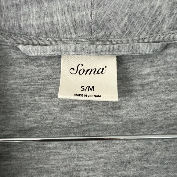 Soma Gray Knit Robe Soft Lightweight Lounge Sleepwear S/M Small Medium - Picture 3 of 5